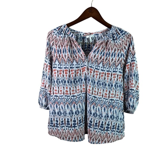 Joie Tops - JOIE Puff Sleeve Multicolor Silk Blouse Size Small